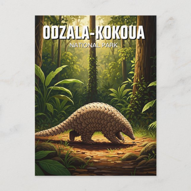 Cartão Postal Pangolin no Parque Nacional de Odzala-Kokoua Congo (Frente)