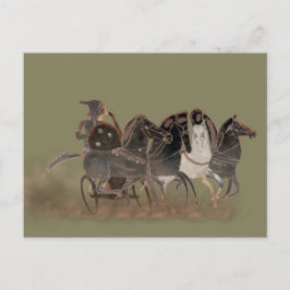 Cartão Postal Panoplia - Carroça e cavalos da Grécia Antiga de p