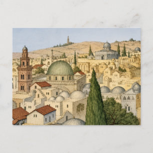 Cartão Postal Panorama Antigo de Jerusalém