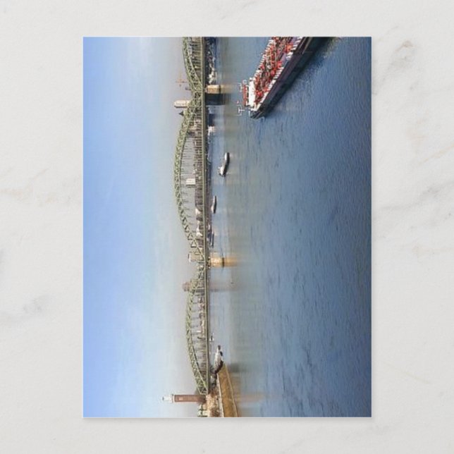 Cartão Postal Panorama Colônia, Alemanha. Vista da Deutzer Brück (Frente)