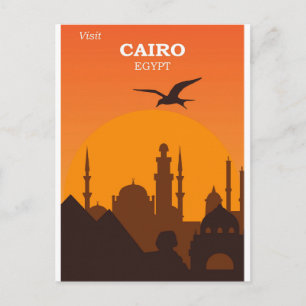 Cartão Postal Panorama da Cidade Antiga do Cairo Egito Viagem