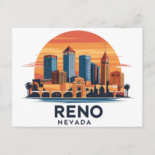 Cartão Postal Panorama da cidade de Reno Nevada