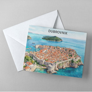 Cartão Postal Panorama da Cidade Velha de Dubrovnik, Croácia, Co