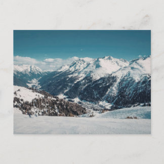 Cartão Postal Panorama da Montanha Nevada Viagem Vintage