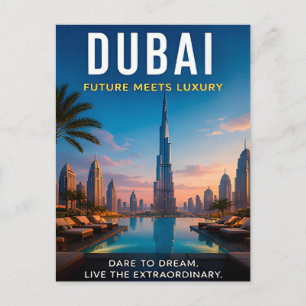 Cartão Postal ✨ Panorama de Dubai Luxo Decoração da Cidade 🌆