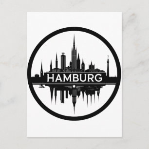 Cartão Postal Panorama de Hamburgo, Alemanha – Paisagem Urbana V