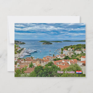 Cartão Postal Panorama de Hvar na Croácia viagem
