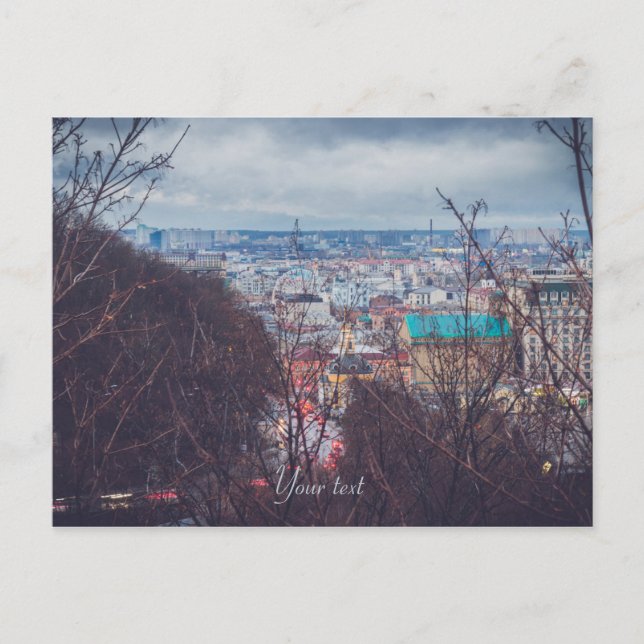 Cartão Postal Panorama de Kiev (Frente)