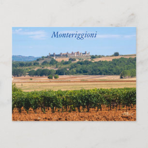 Cartão Postal Panorama de Monteriggioni, Toscana, Itália - Cartã