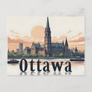 Cartão Postal Panorama de Ottawa Canadá