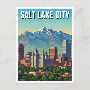 Cartão Postal Panorama de Salt Lake City Utah