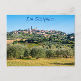 Cartão Postal Panorama de San Gimignano, Toscana, Itália Postcar