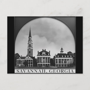 Cartão Postal Panorama de Savannah Geórgia    Paisagem Urbana de