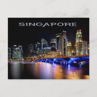Cartão Postal Panorama de Singapura e a Ponte Esplanade