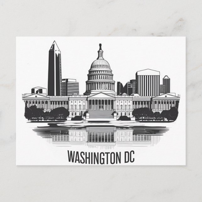 Cartão Postal Panorama de Washington DC (Frente)