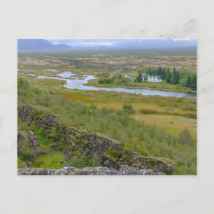 Cartão Postal Panorama do Parque Nacional Thingvellir, Islândia