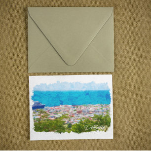 Cartão Postal Panorama Vista da Ilha Caribenha Dominica Vintage