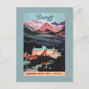 Cartão Postal Panorâmica do Poster do Hotel Banff Primavera