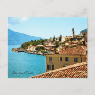 Cartão Postal Panorâmica Vista Limone Lake Garda Itália