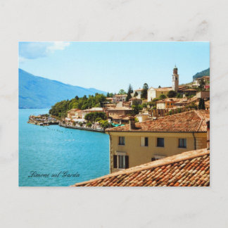 Cartão Postal Panorâmica Vista Limone Lake Garda Itália