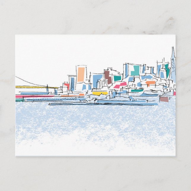 Cartão Postal Panorâmico São Francisco, CA (Frente)