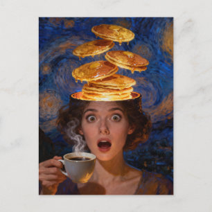 Cartão Postal Panquecas De Café Da Manhã Surrealistas Surpreende