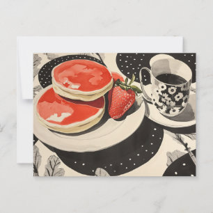 Cartão Postal Panquecas e café