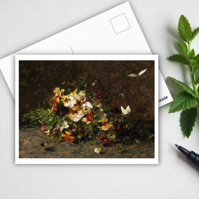 Cartão Postal Pansias e borboletas, Wisinger (Criador carregado)