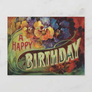 Cartão Postal Pansies Pansy Rainbow Flowers Floral