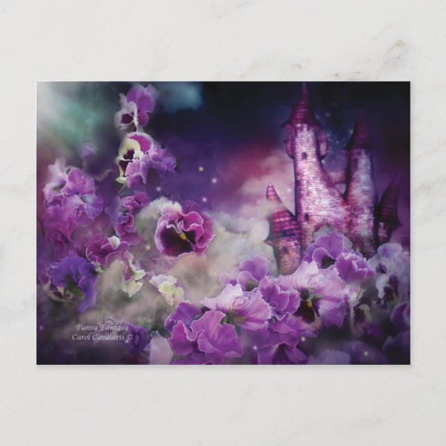 Cartão Postal Pansy Fantasy Art Postcard (Frente)