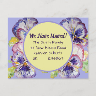 Cartão Postal Pansy Flowers Novo Cartão-Postal De Endereço, Es