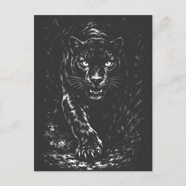 Cartão Postal Pantera Negra — por BurnsInHell (Frente)
