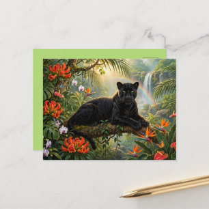 Cartão Postal Pantera Negra Quênia Flores da Selva Cachoeira