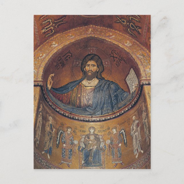Cartão Postal Pantocrator cristo e Madonna (Frente)