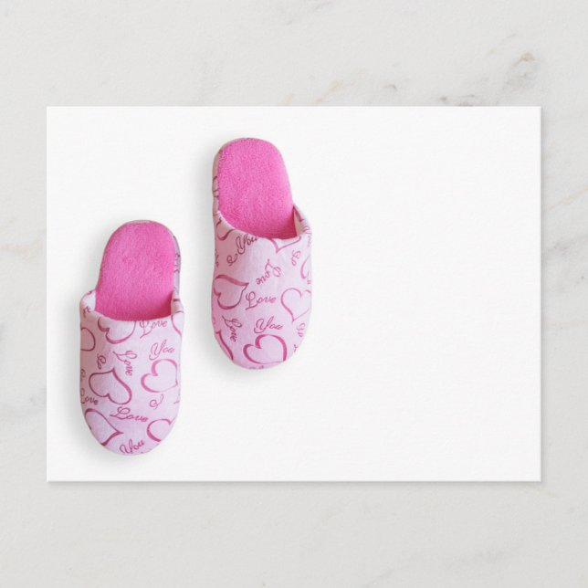 Cartão Postal Pantufas rosa (Frente)