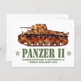 Cartão Postal Panzer II A2 Guerra Mundial 2 Tanque alemão leve