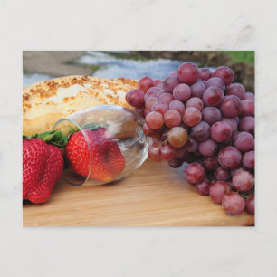 Cartão Postal Pão De fruta E Piquenique De Vinho