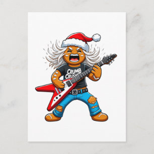 Cartão Postal Pão de Mel Rock Guitar Natal 2026 Feriado