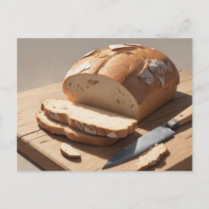 Cartão Postal Pão e fatias de madeira em Conselho