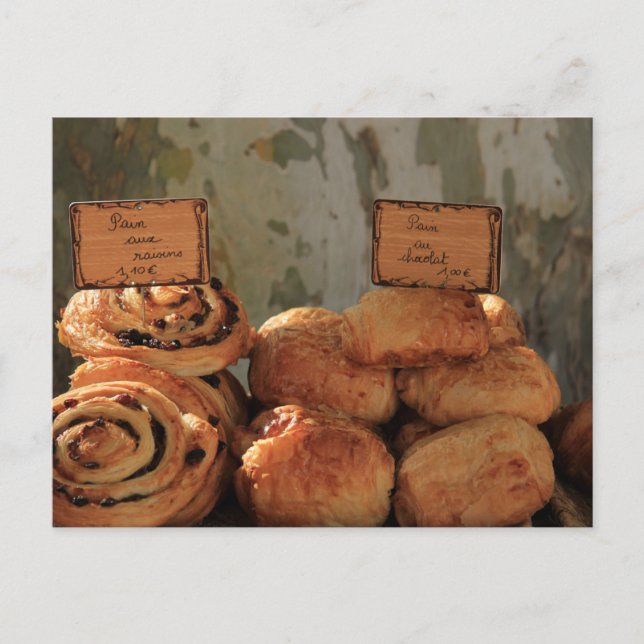 Cartão Postal Pão francês numa banca de mercado (Frente)