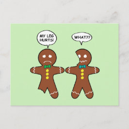 Cartão Postal Pão Gingerpão Cookie Natal Humor Feriado Verde