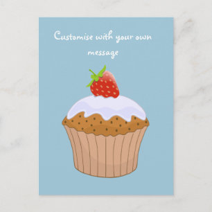 Cartão Postal Pãozinho de Morango Fofo Personalizado