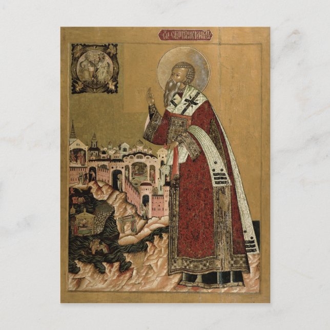 Cartão Postal Papa Clemente com cenas de sua vida (Frente)