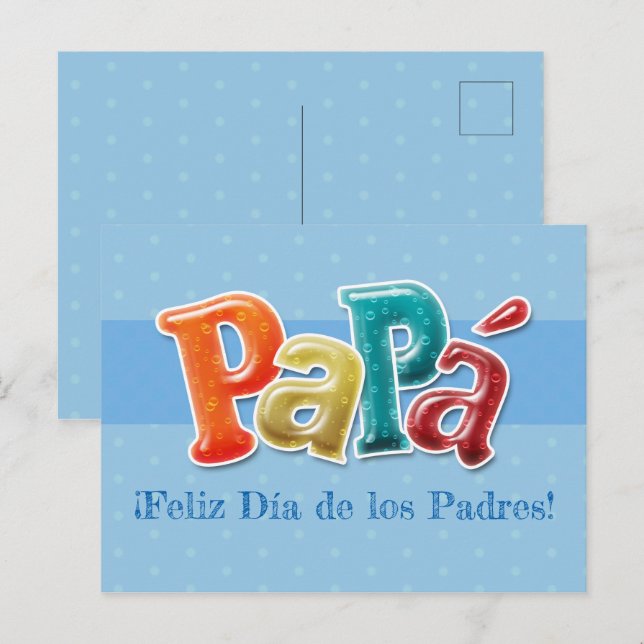 Cartão postal - Papá Feliz Día de los Padres! (Frente/Verso)
