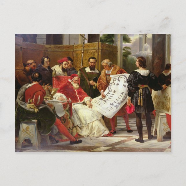 Cartão Postal Papa Júlio II ordenando Bramante (Frente)