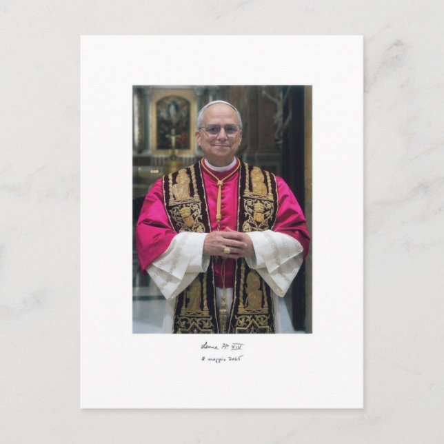 Cartão Postal Papa Leão XIV Robert Francis Prevost (Frente)