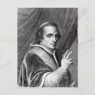 Cartão Postal Papa Pio VII, com a gravação de Rafaello Morghen