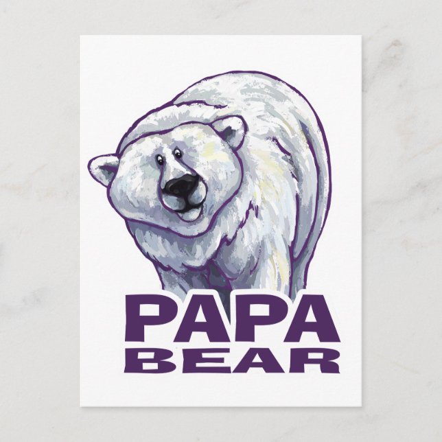 Cartão Postal Papa Polar Bear (Frente)