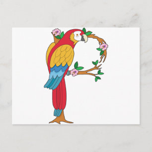 Cartão Postal Papagaio-Alfabeto Animal