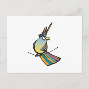 Cartão Postal papagaio bobo colorido